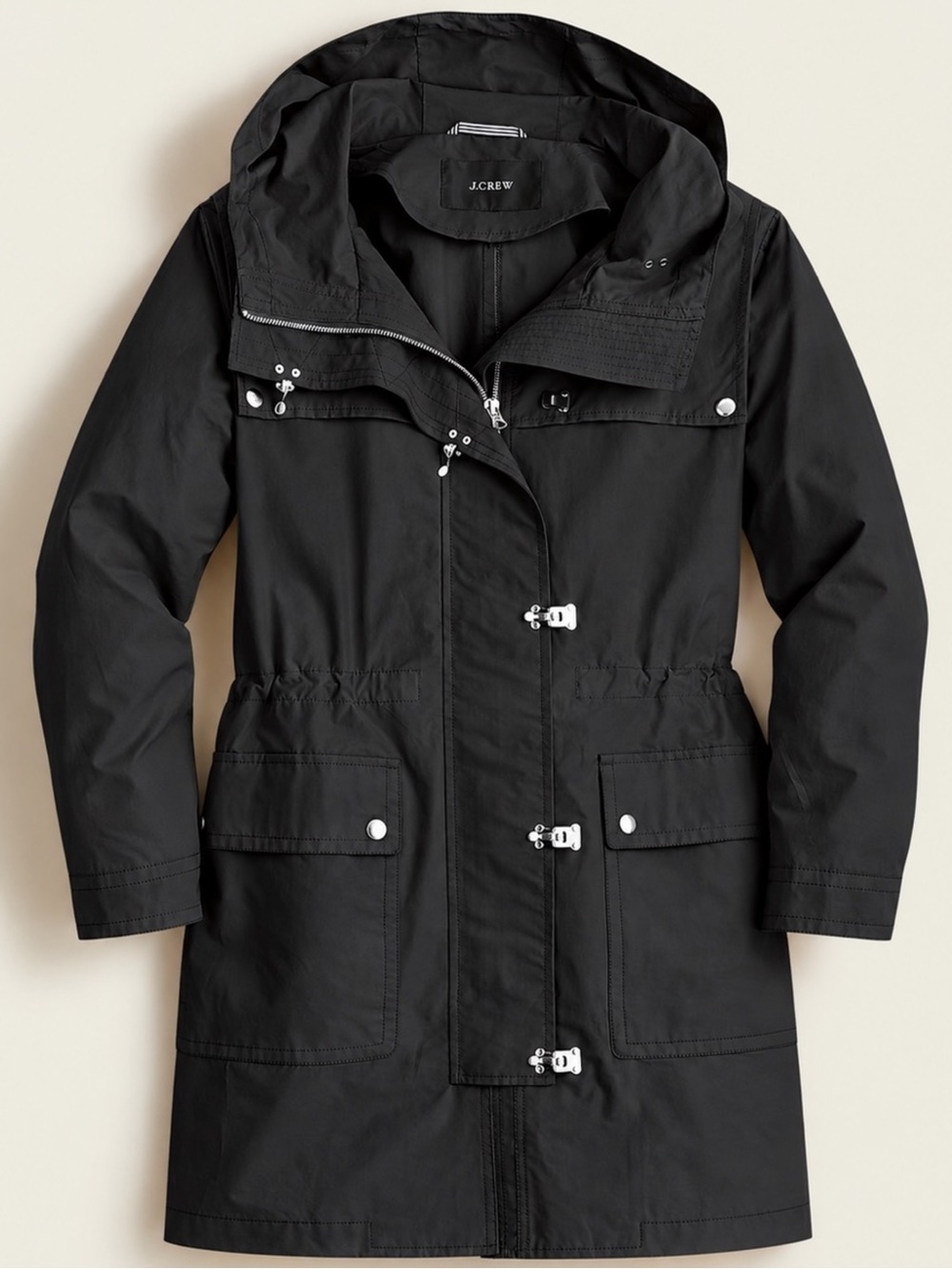 Women’s Black Hooded Lightweight Rain Jacket